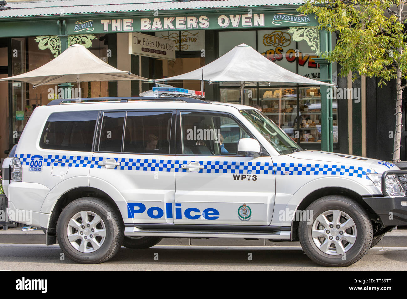 New South Wales police car in the Rocks area of Sydney,Australia Stock Photo