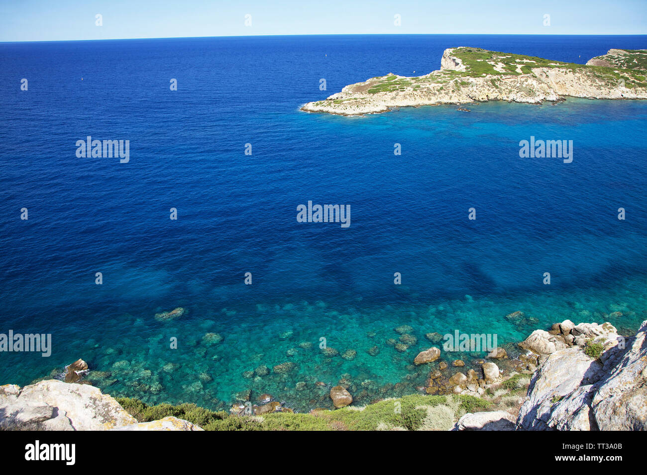 Caprara view on Caprara island and lighthouse Stock Photo - Alamy