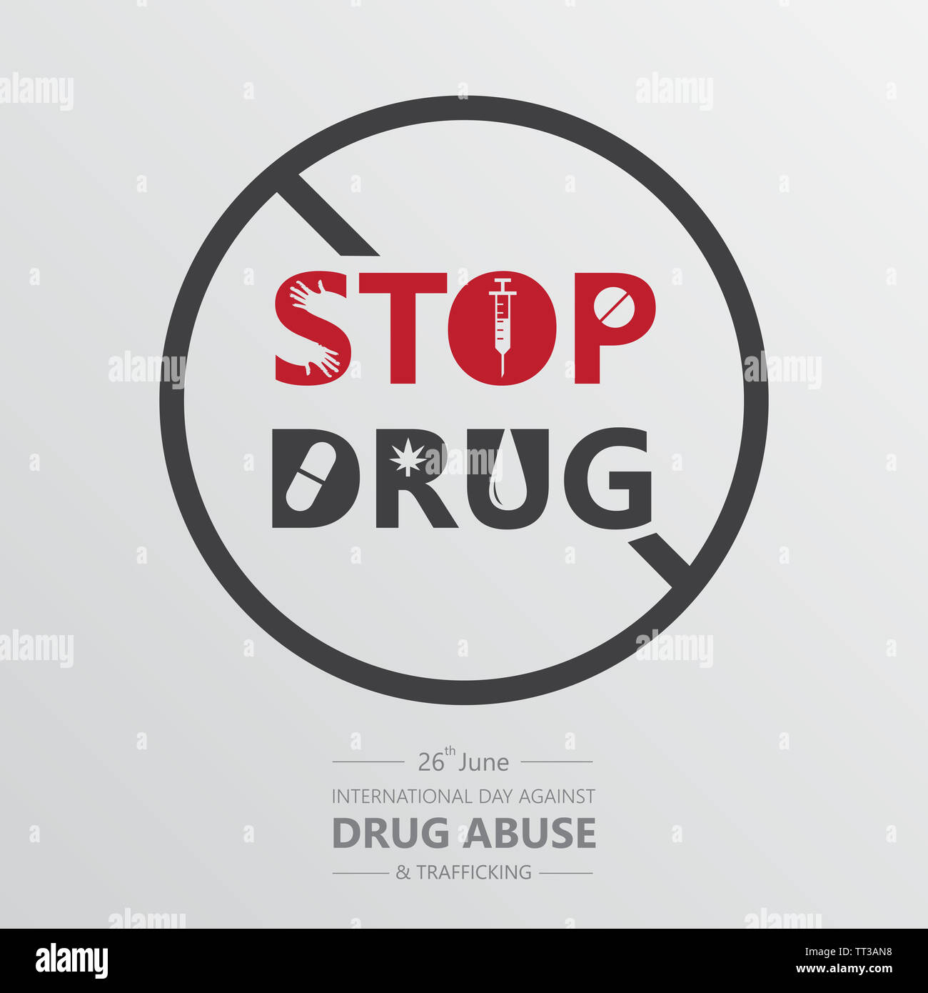 international day against drug abuse banner vector Stock Photo