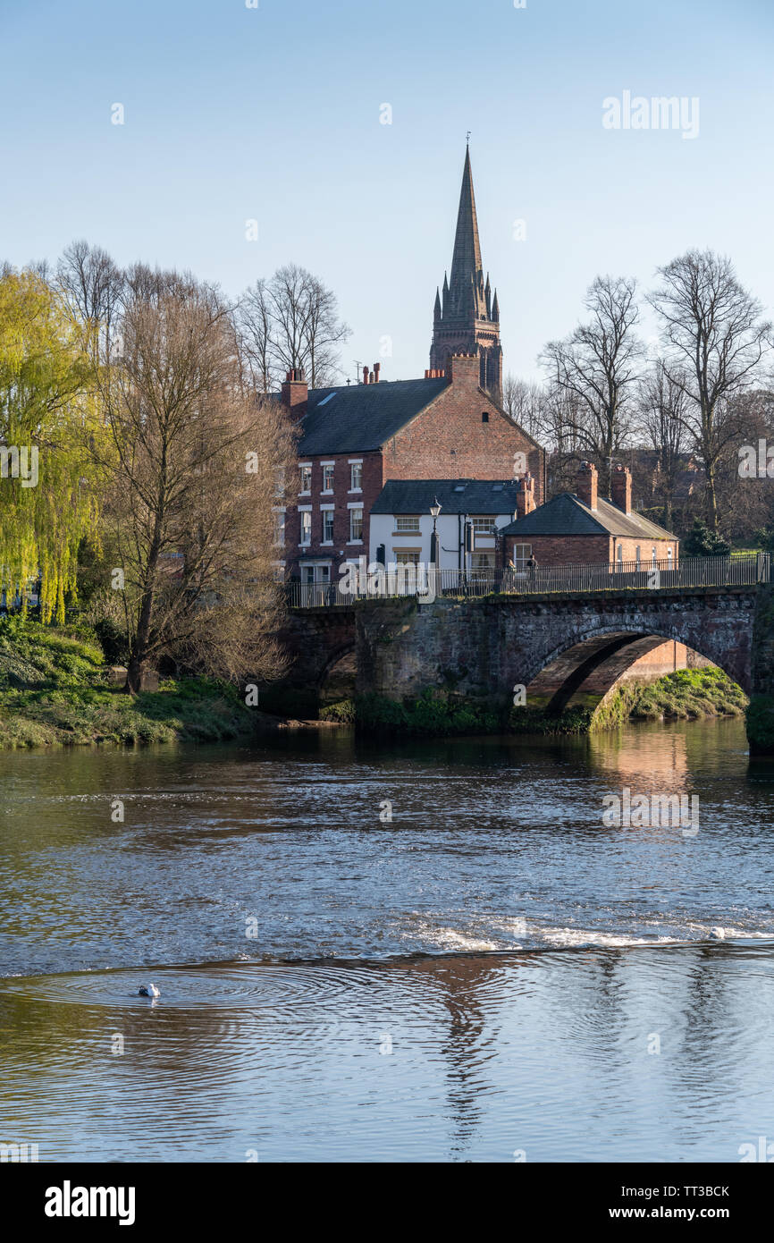 River Dee at Chester, Cheshire, UK Stock Photo