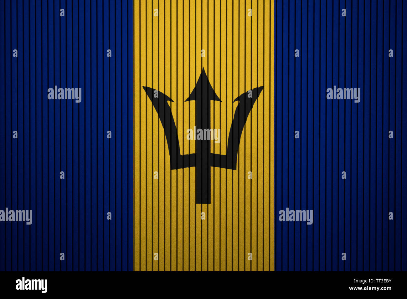 Barbados flag painted on the cracked grunge concrete wall Stock Photo ...
