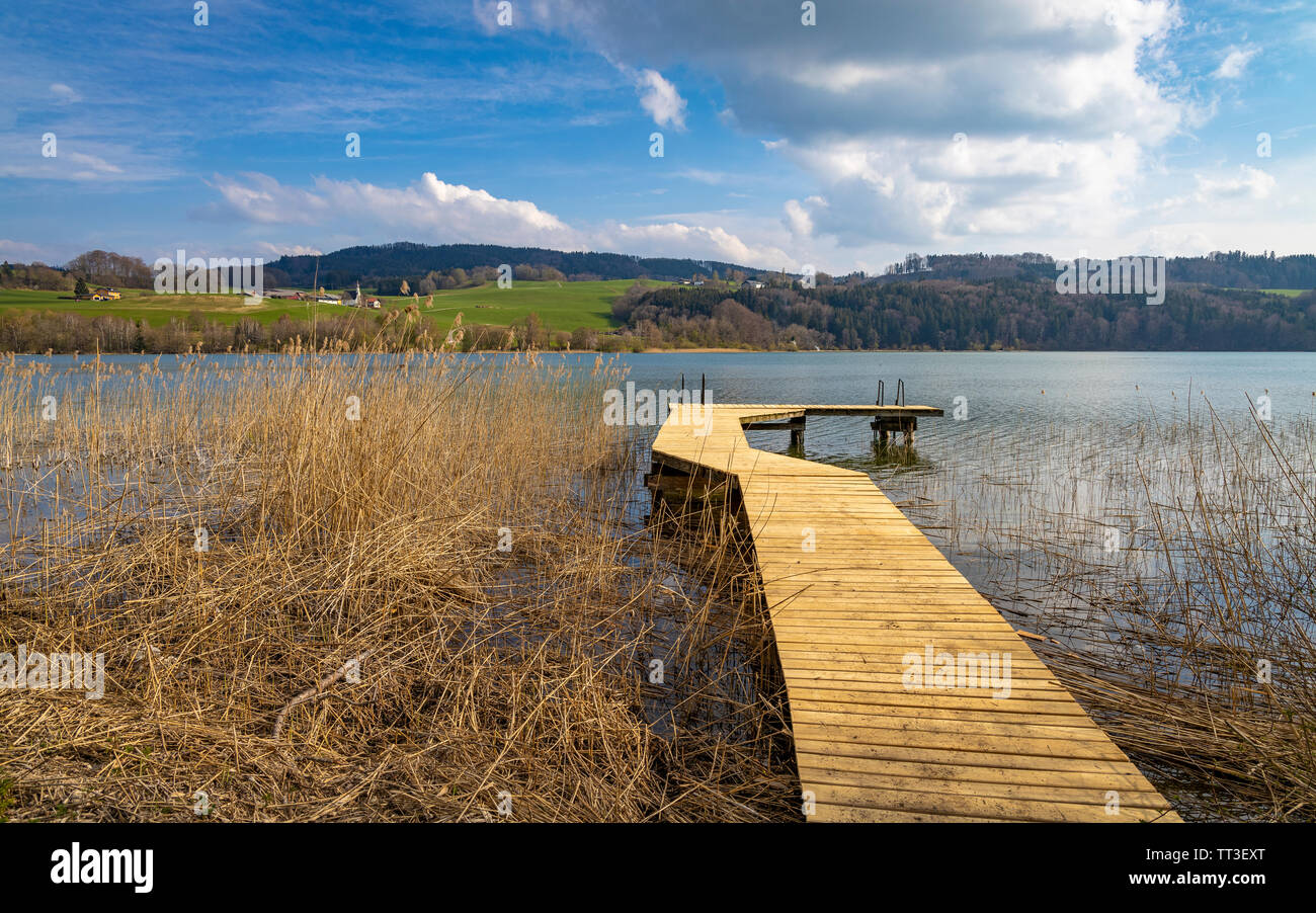 Local Recreation Area Mattsee in Austria Stock Photo