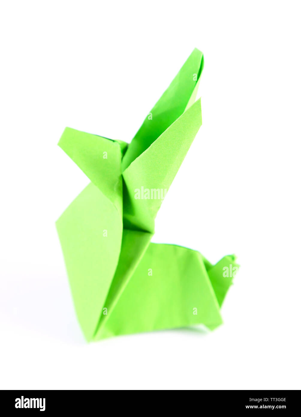 Origami rabbit, close up, isolated on white Stock Photo