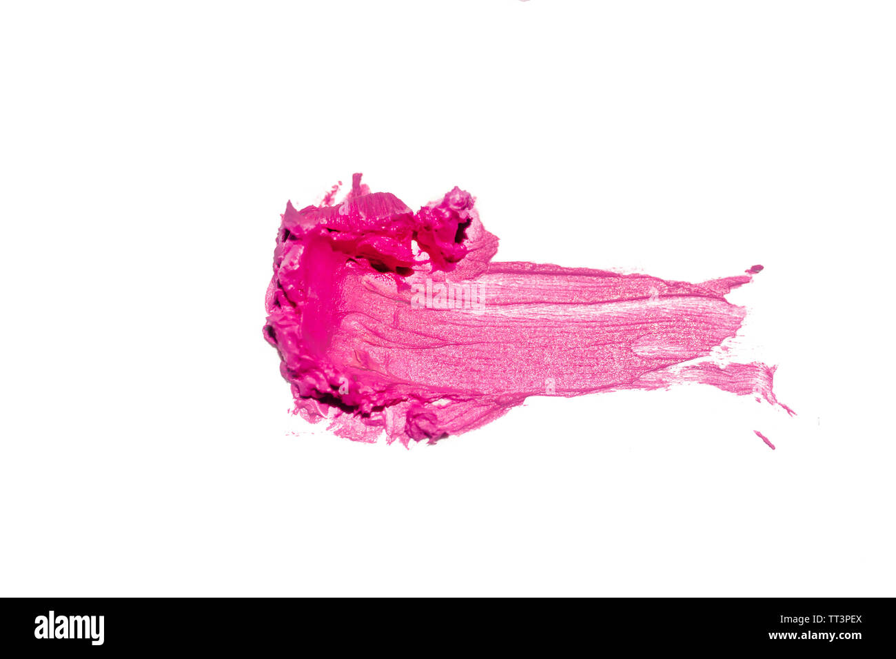 Eye shadow or bronzer pink smudge isolated on white background. Stock Photo