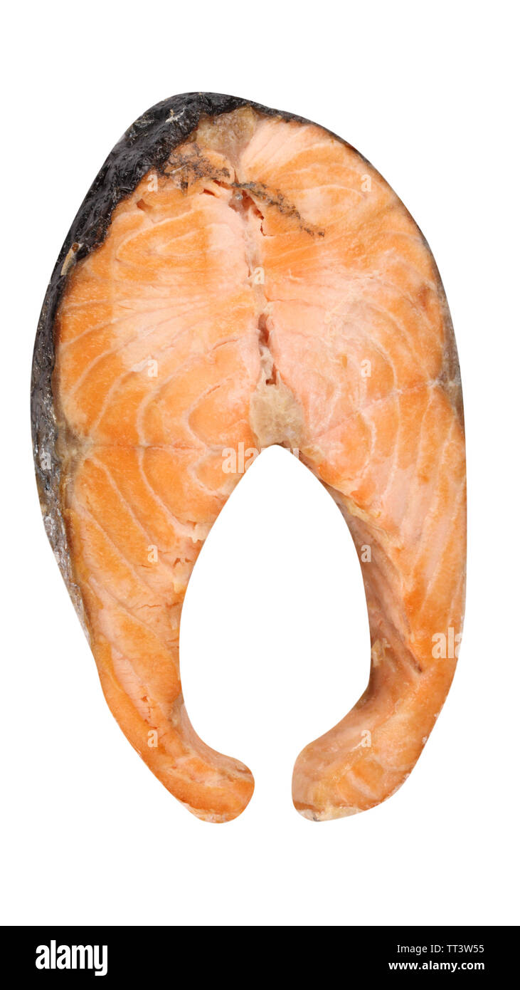 Steak of Salmon Isolated Stock Photo - Alamy