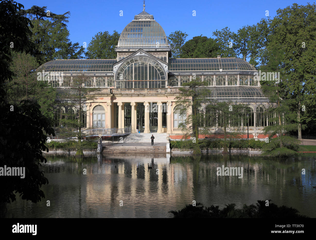 Spain, Madrid, Parque de el Retiro, Palacio de Cristal, Stock Photo