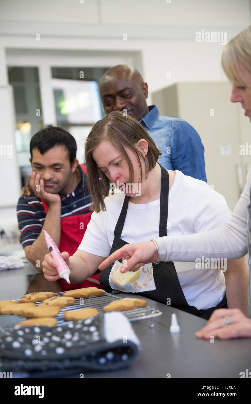 students attending adult education college Stock Photo