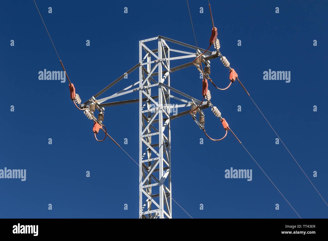 Metallic structure of transmission of electric current Stock Photo Alamy