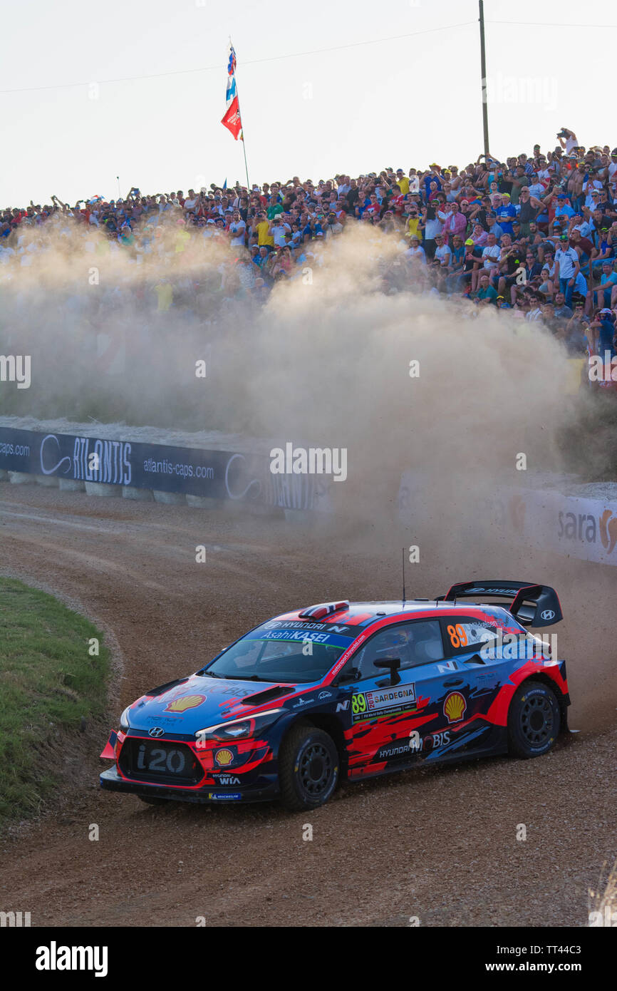 WRC Rally Italia Sardegna 2019, SS01 Ittiri Arena Show Andreas Mikkelsen 06/13/2019 Stock Photo