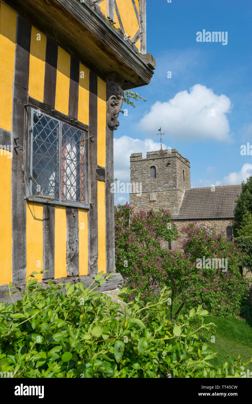 Stokesay Castle, Shropshire, England. A medieval manor house near Craven Arms, Shropshire which is a popular tourist destination. Stock Photo