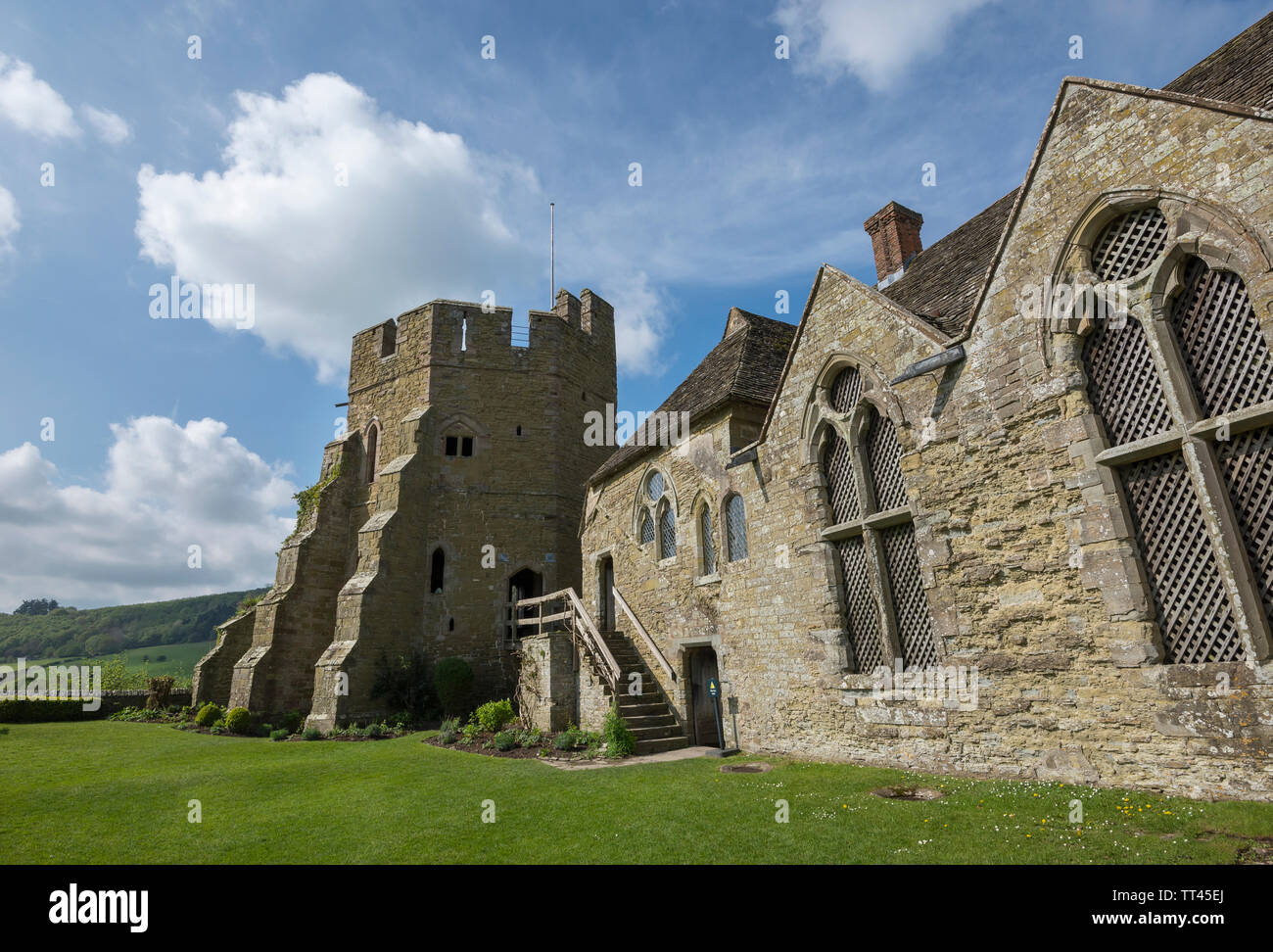 Stokesay Castle, Shropshire, England. A medieval manor house near Craven Arms, Shropshire which is a popular tourist destination. Stock Photo