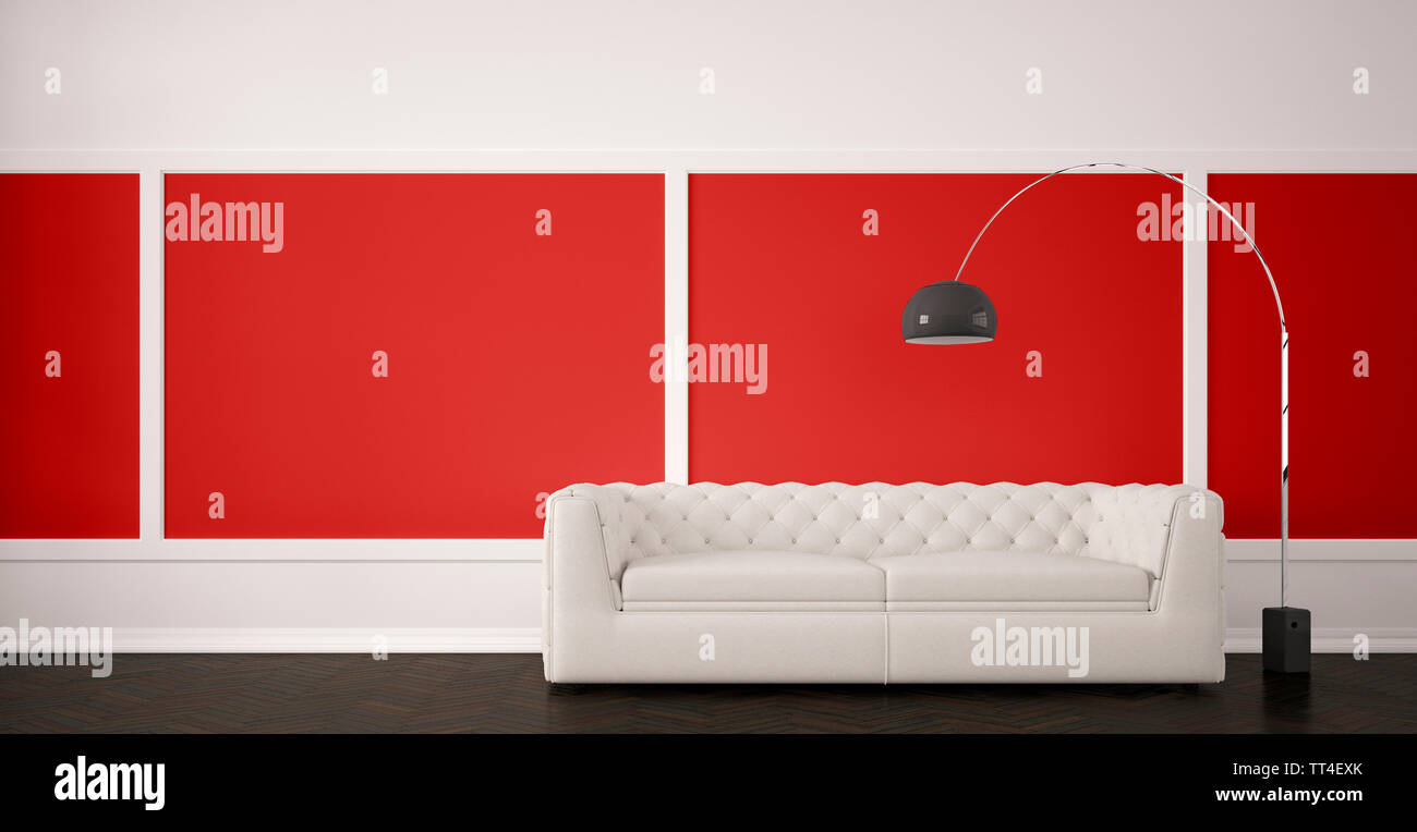 modern living room with sofa - Illustration Stock Photo