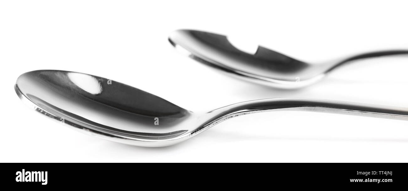 Metal coffee spoons isolated on white Stock Photo Alamy