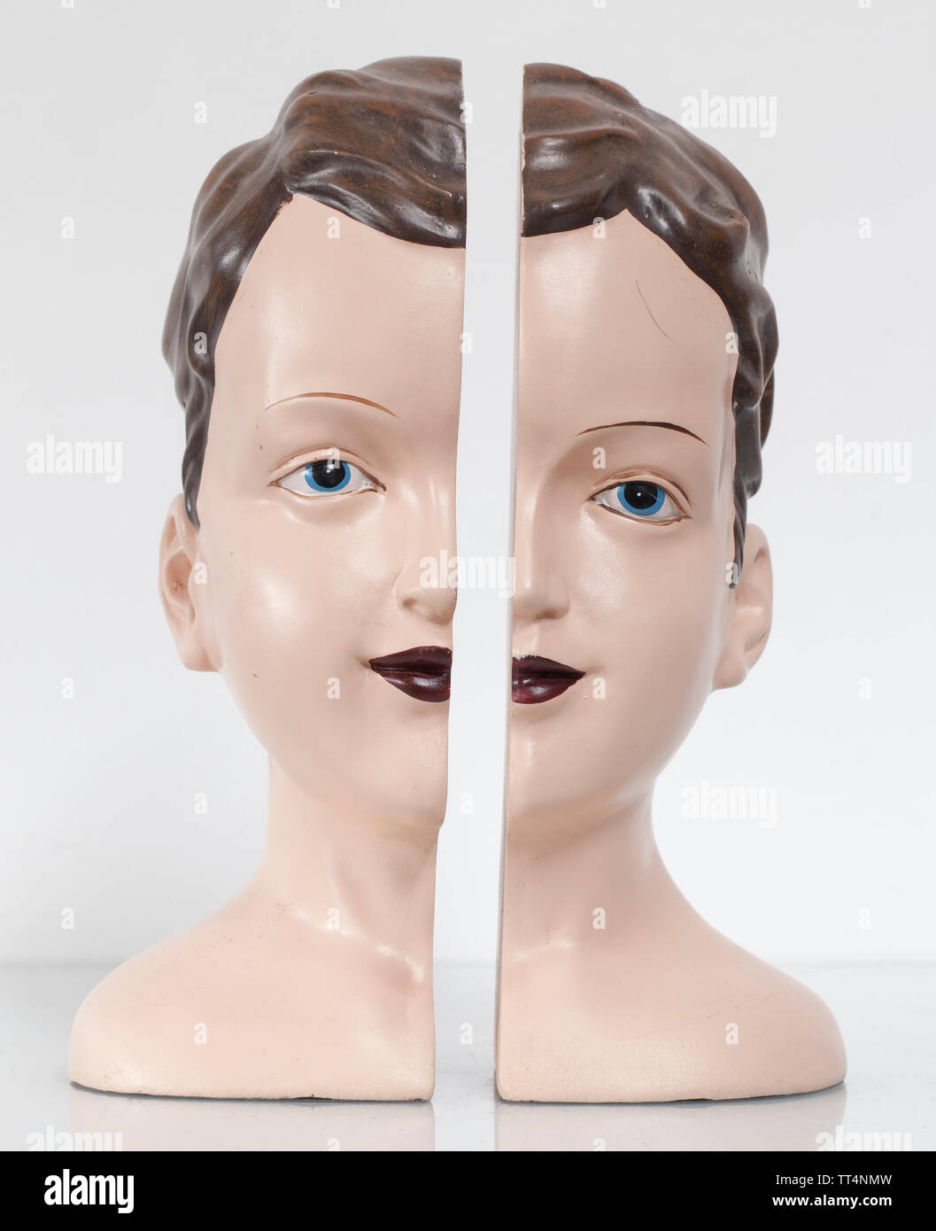 Art Deco Style Head Shaped Bookends Stock Photo Alamy