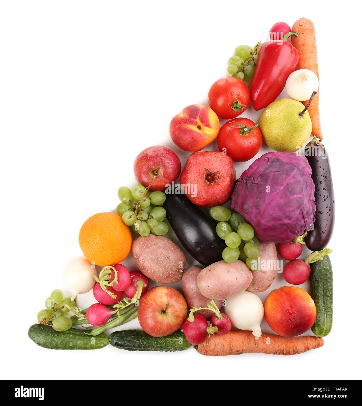 Fresh organic vegetables and fruits isolated on white Stock Photo - Alamy