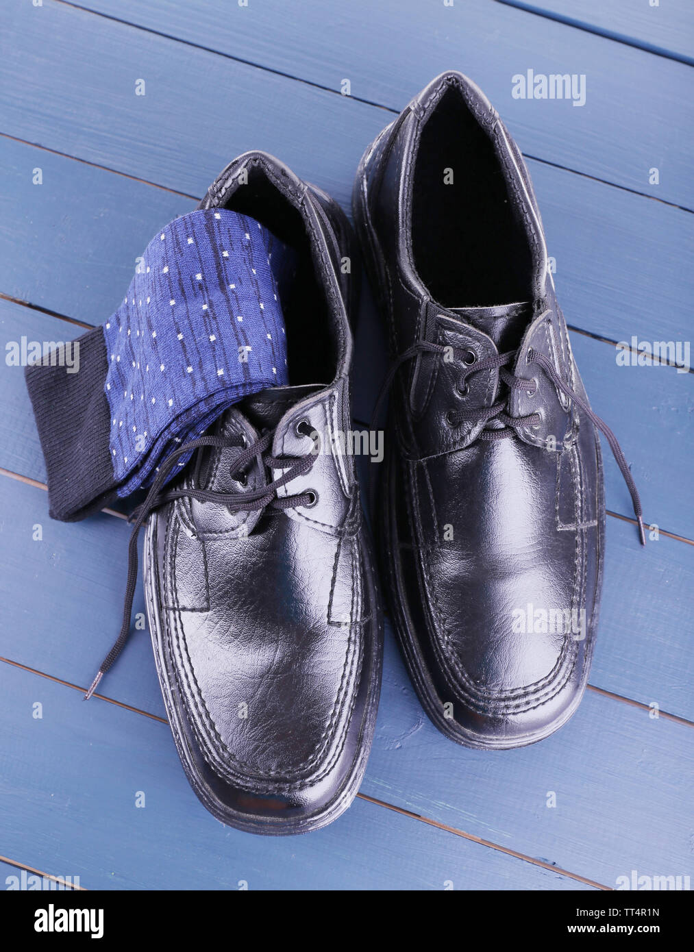blue socks black shoes