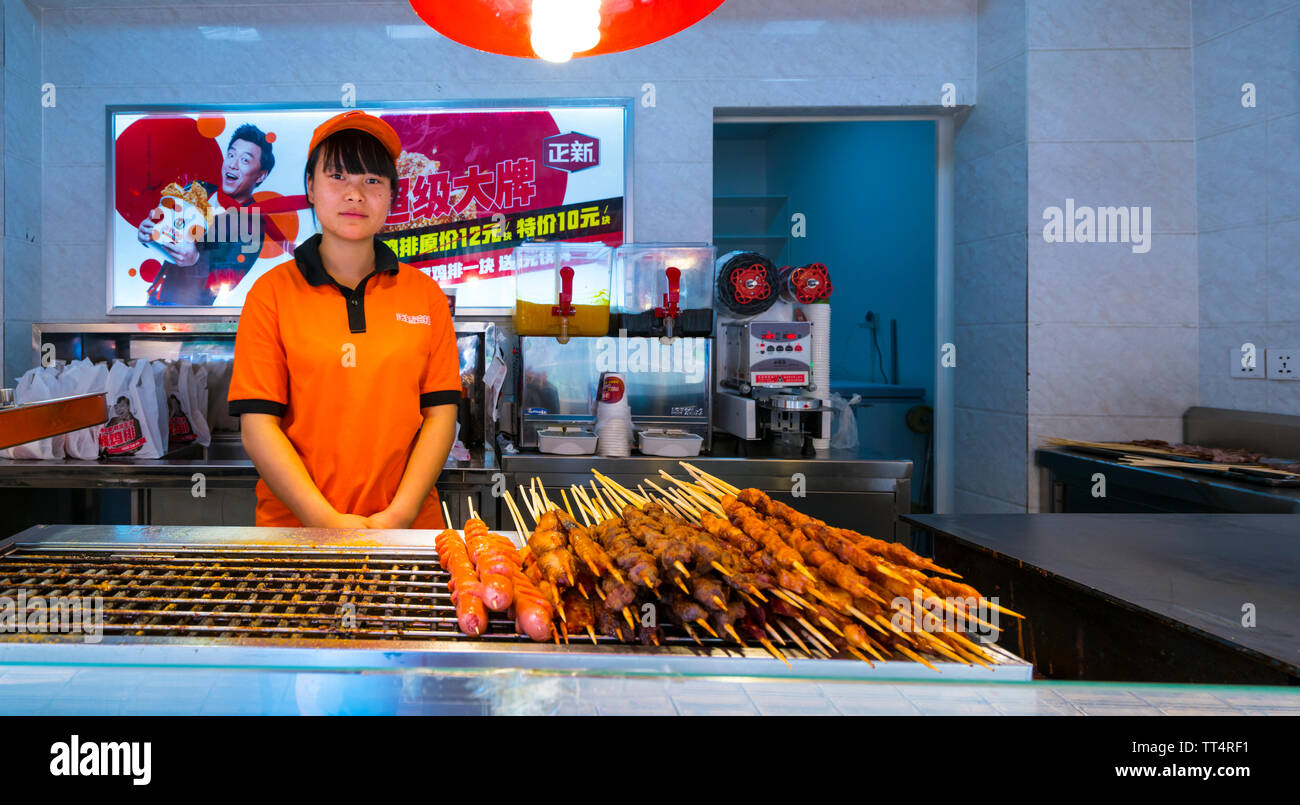 Chinese fast food restaurant on the street, Kunming, Yunnan, China, Asia Stock Photo Alamy