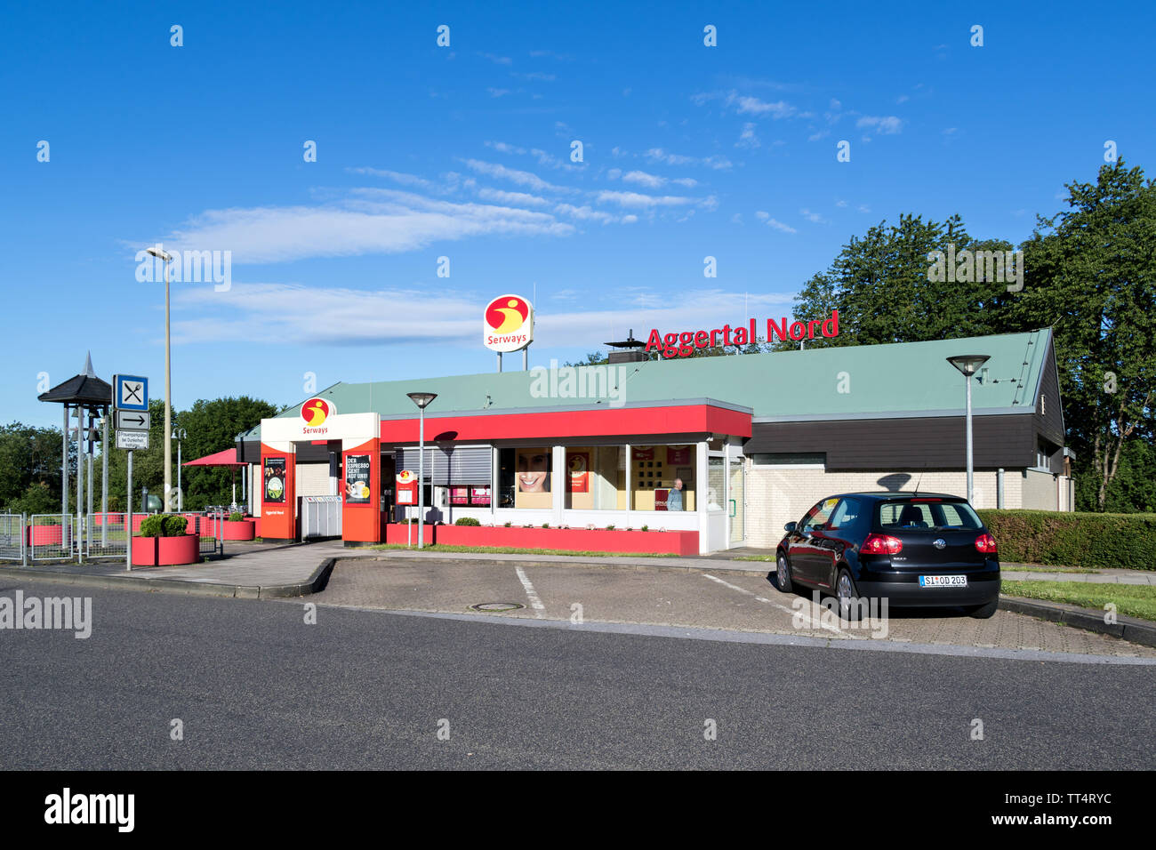 Serways restaurant Aggertal Nord. Serways is a brand of Tank & Rast, which leases, operates and manages motorway service stations in Germany. Stock Photo