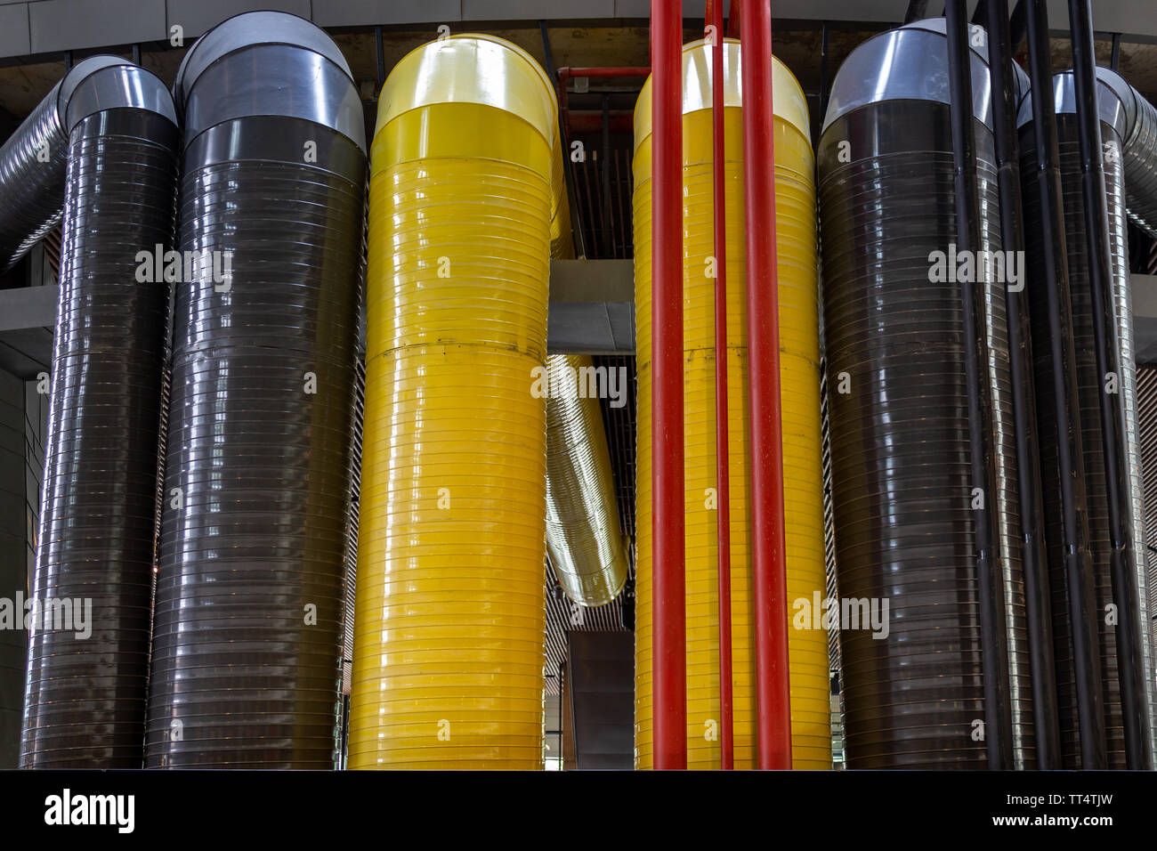 Colorful metal large decorative pipes Stock Photo Alamy
