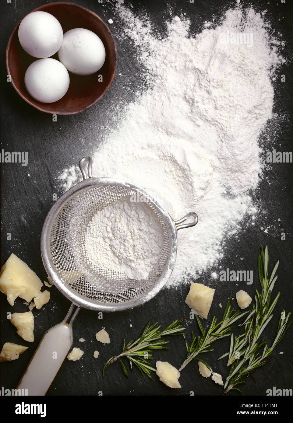 baking cheese cookies recipe photo of empty food background with sieve