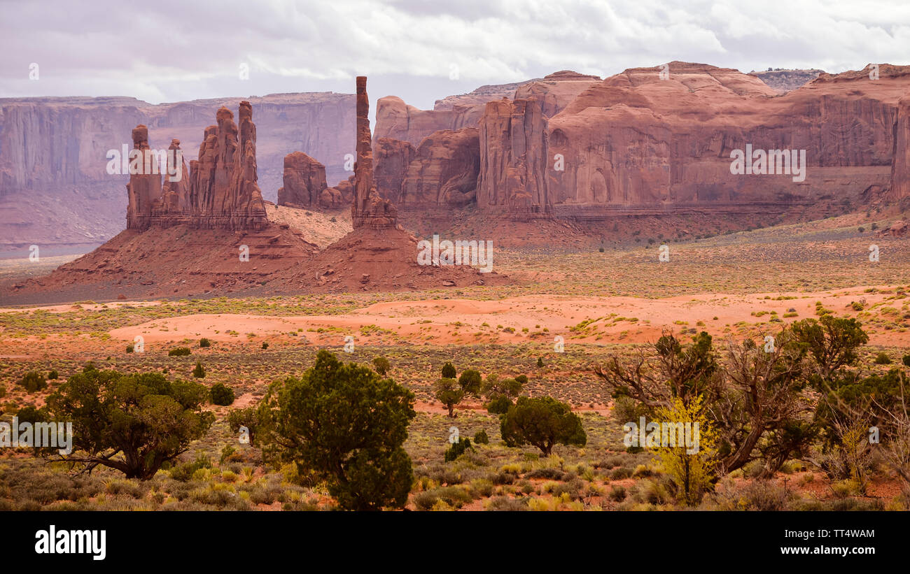 A View in Monument Valley, Navajo Tribal Park - Arizona Stock Photo