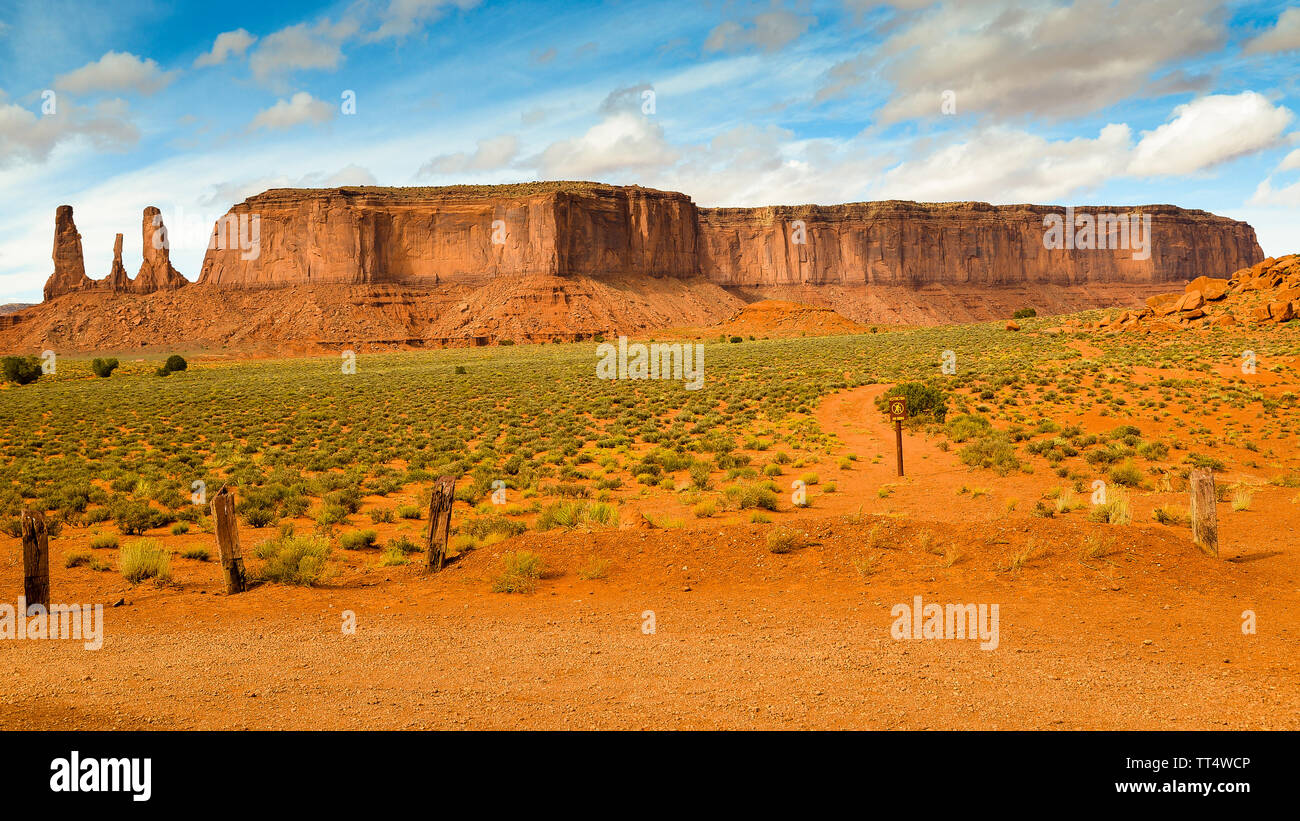 Mitchell Butte, Monument Valley - Navajo Tribal Park, AZ Stock Photo