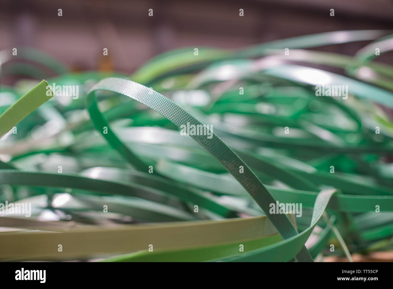 Waste green plastic packaging tape Stock Photo Alamy