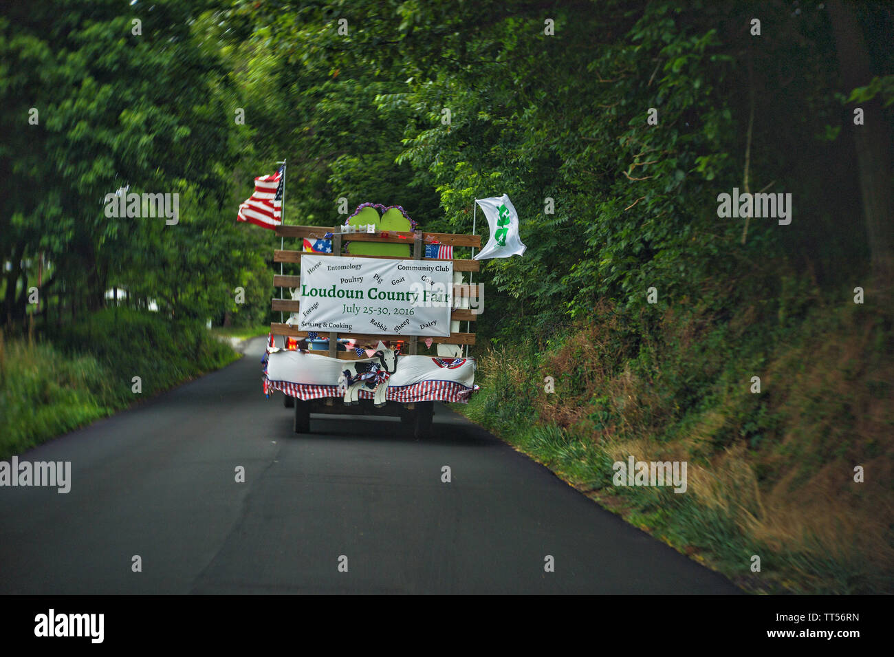 UNITED STATES July 4, 2016 A float for the Loudoun County Fair makes its way to the parade