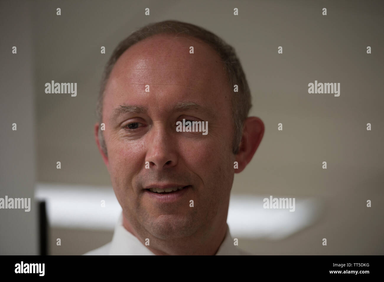 UNITED STATES - May 27, 2016:  Gary Clemens, Clerk of the Loudoun County Circuit Court during an interview with Loudoun Now about about their efforts Stock Photo