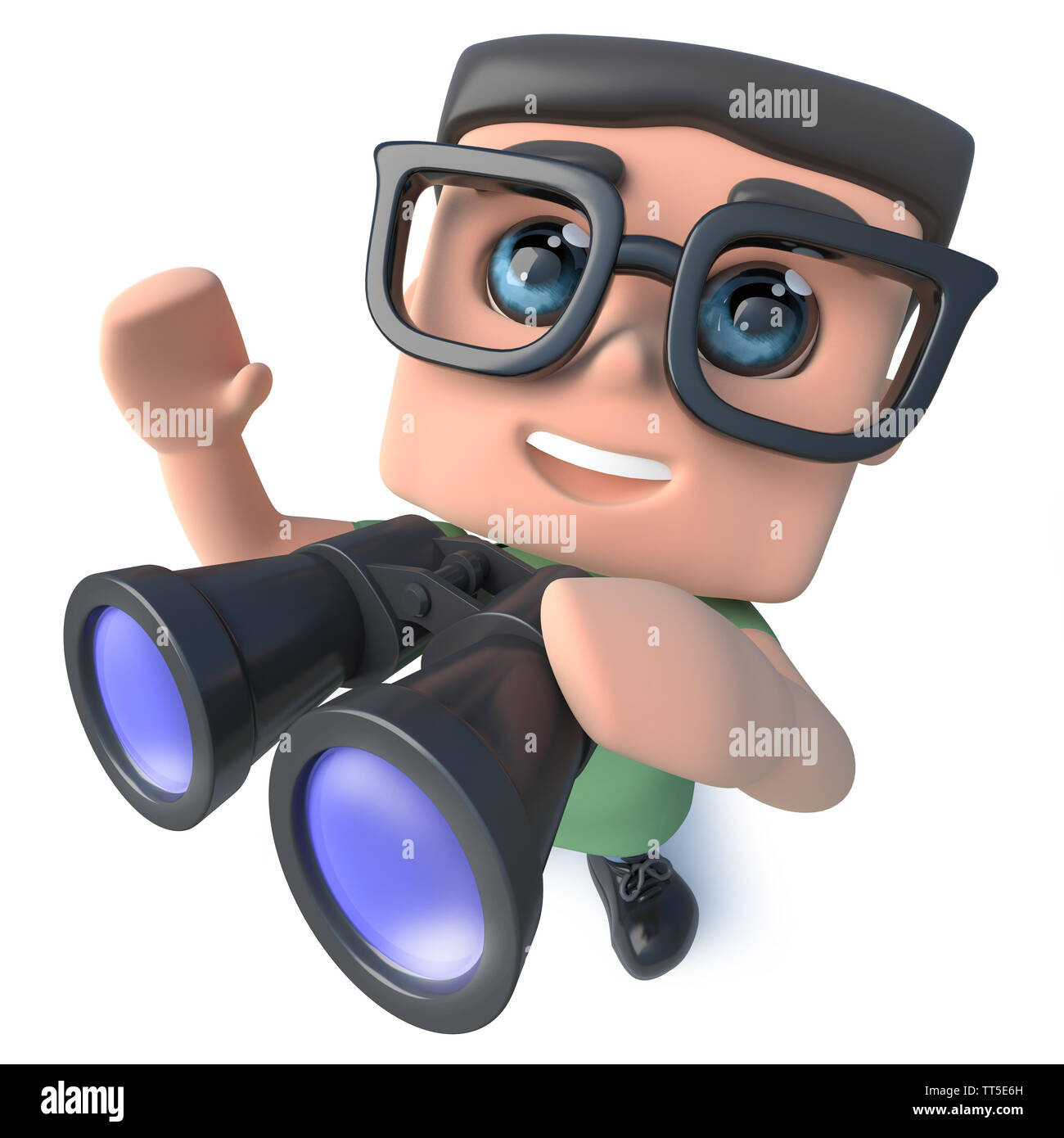 3d render of a funny cartoon geek nerd hacker character looking through binoculars Stock Photo - Alamy 3d render of a funny cartoon geek nerd hacker character looking through binoculars Stock Photo - Alamy