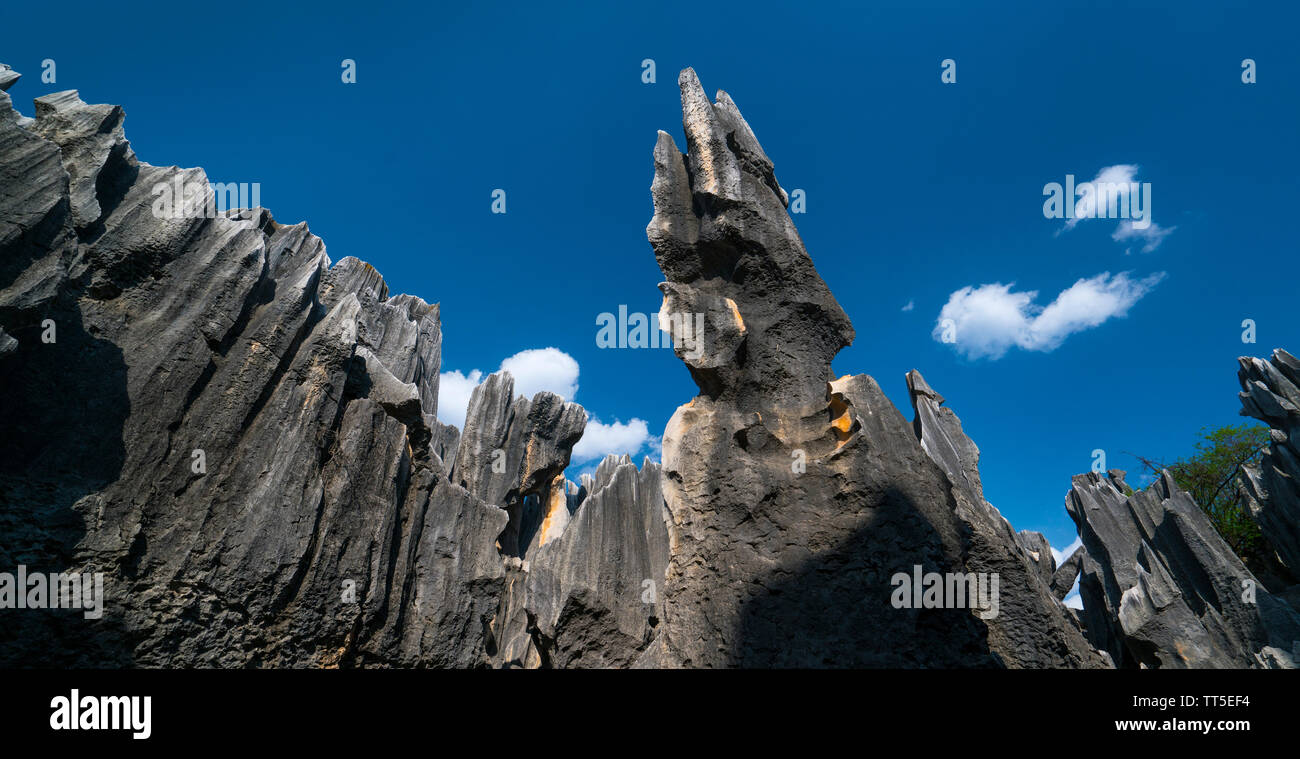 Tall rocks formations of limestone, The Stone Forest, Shilin Yi ...