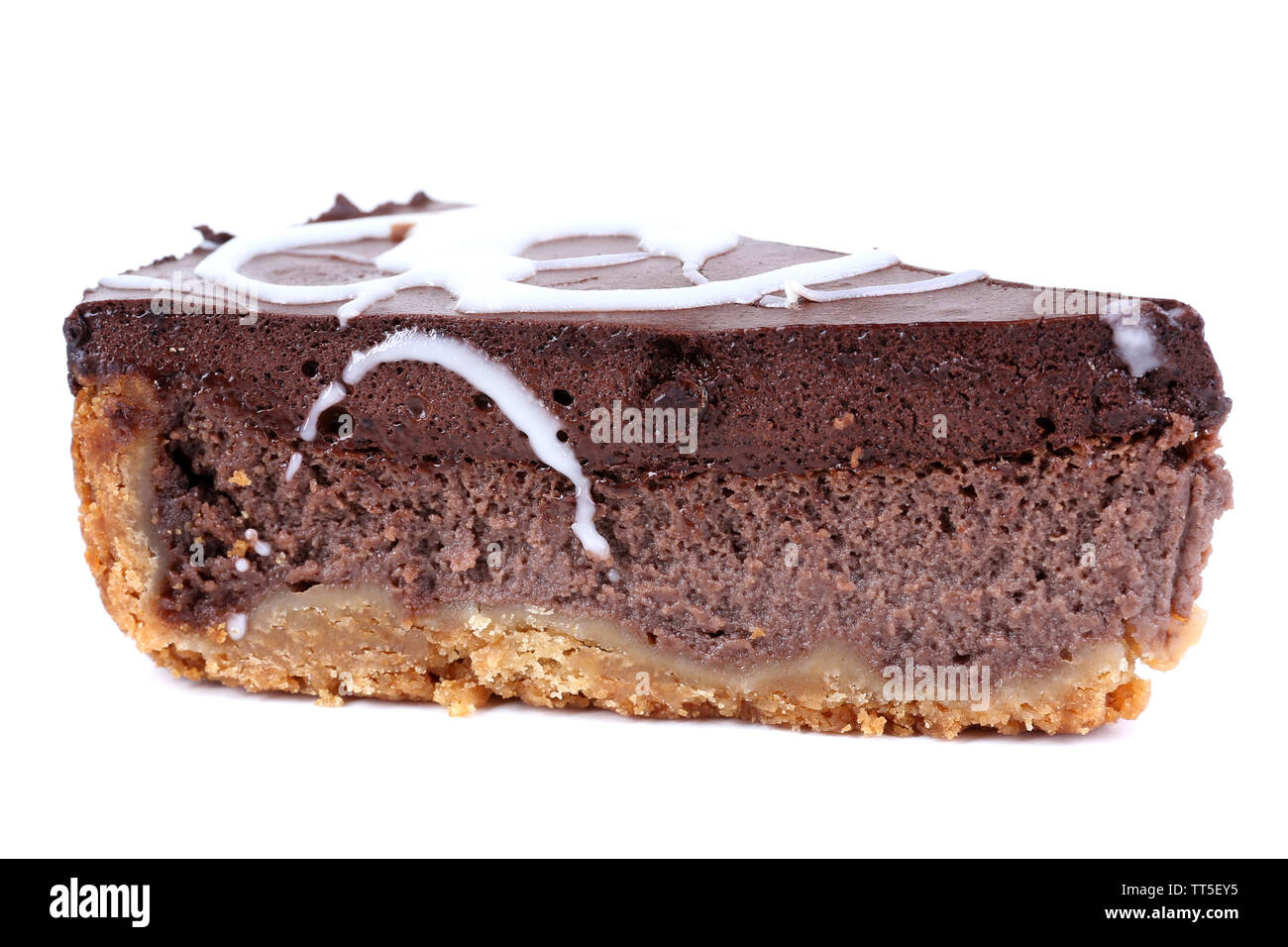 Piece of chocolate cake isolated on white Stock Photo - Alamy