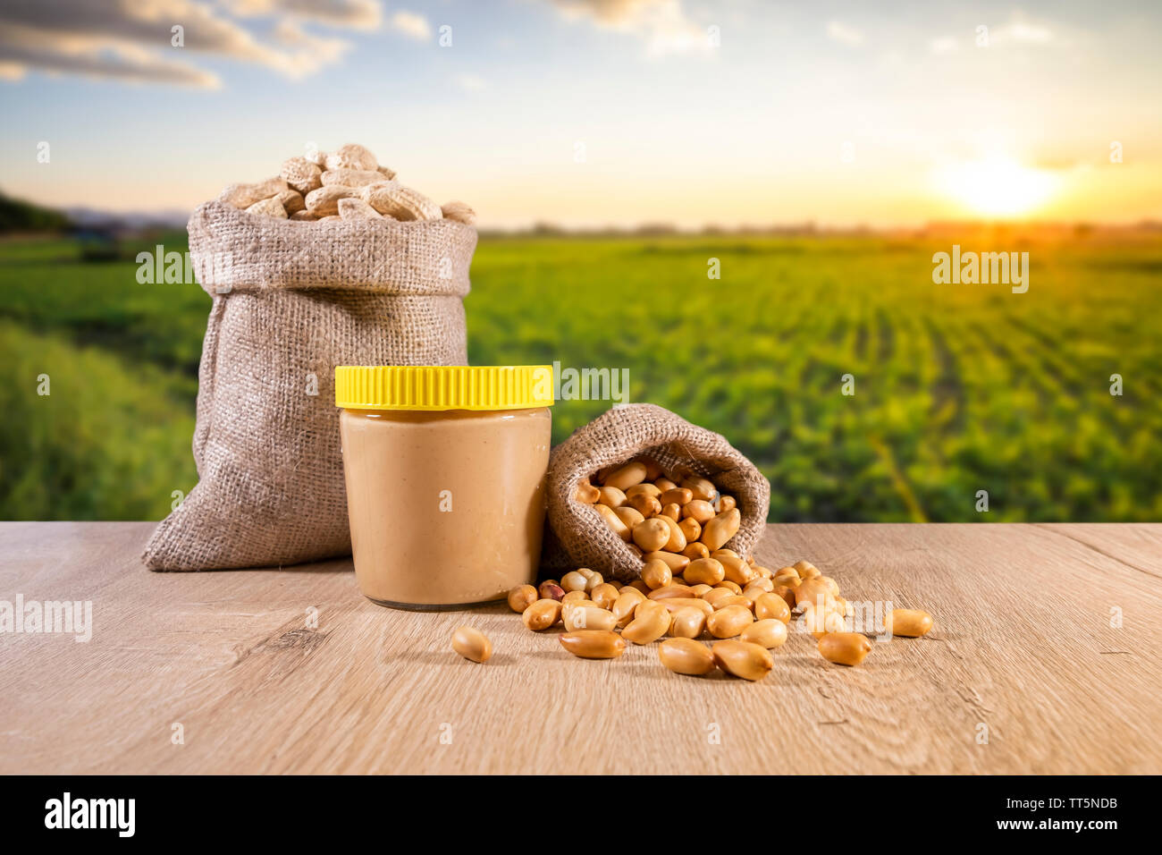 Roasted peanuts and peanut butter, background peanut farm Stock Photo Alamy