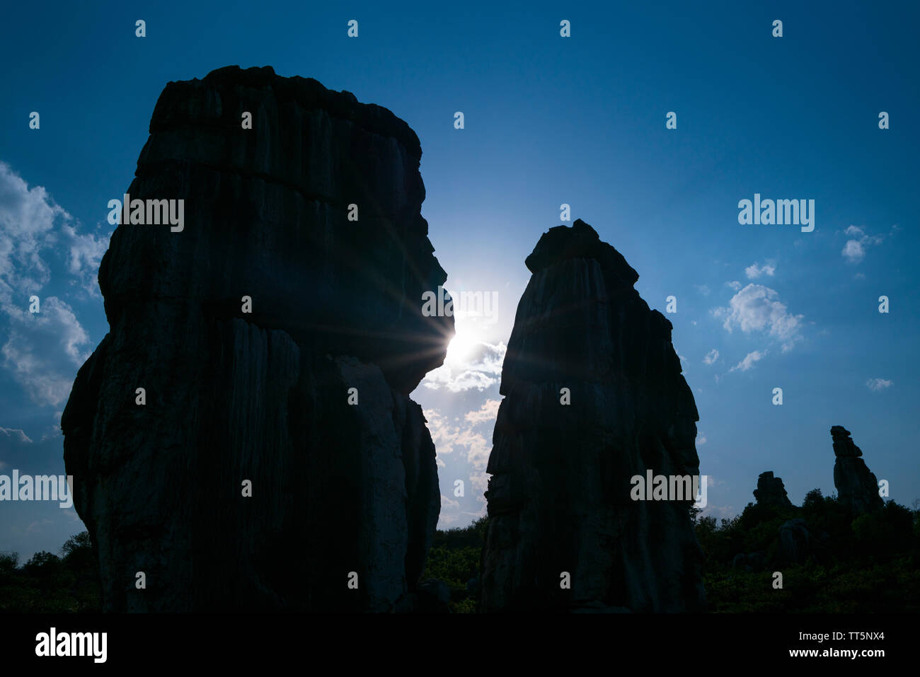 Tall rocks formations of limestone, The Stone Forest, Shilin Yi ...