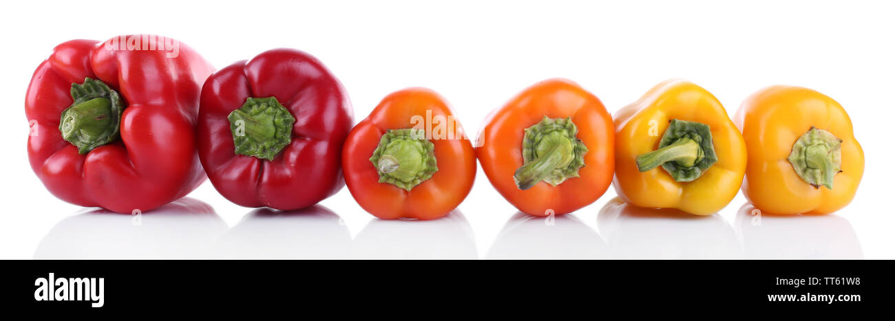 Peppers isolated on white Stock Photo - Alamy