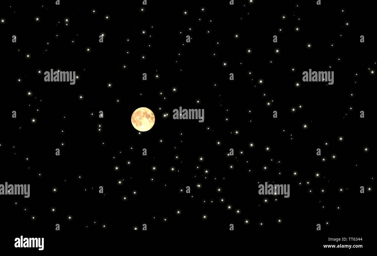 Moon at night sky Stock Photo - Alamy