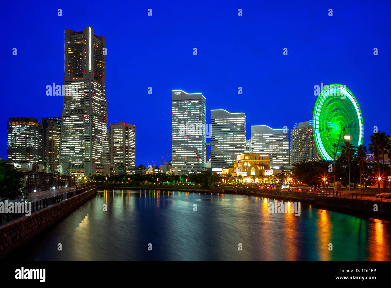 night scene of yokohama port near tokyo, japan Stock Photo Alamy