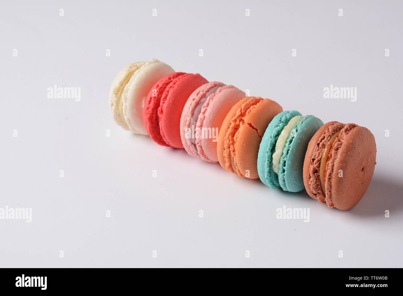 French colorful macaroons delicate dessert for Breakfast Stock Photo
