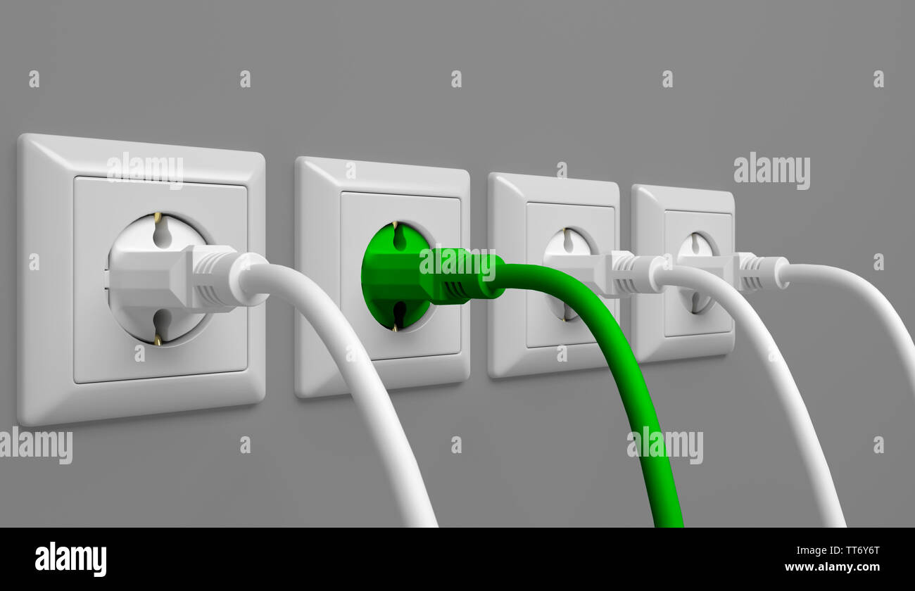 Power Plugs - Illustration Stock Photo