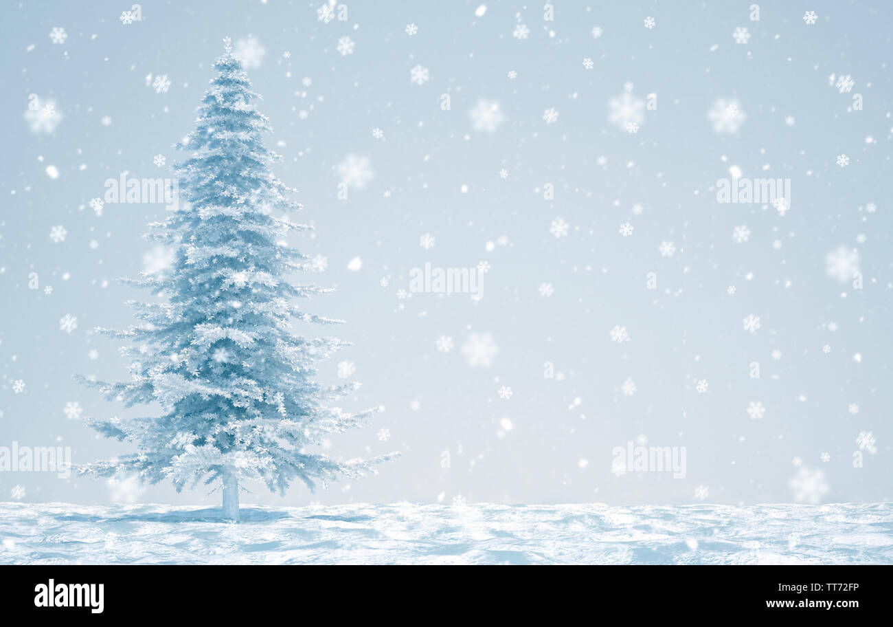 merry christmas with snow flakes - Illustration Stock Photo