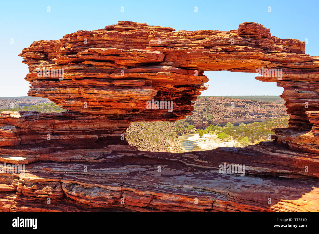 Nature’s Window and the Murchison River gorge - Kalbarri National Park, WA, Australia Stock Photo