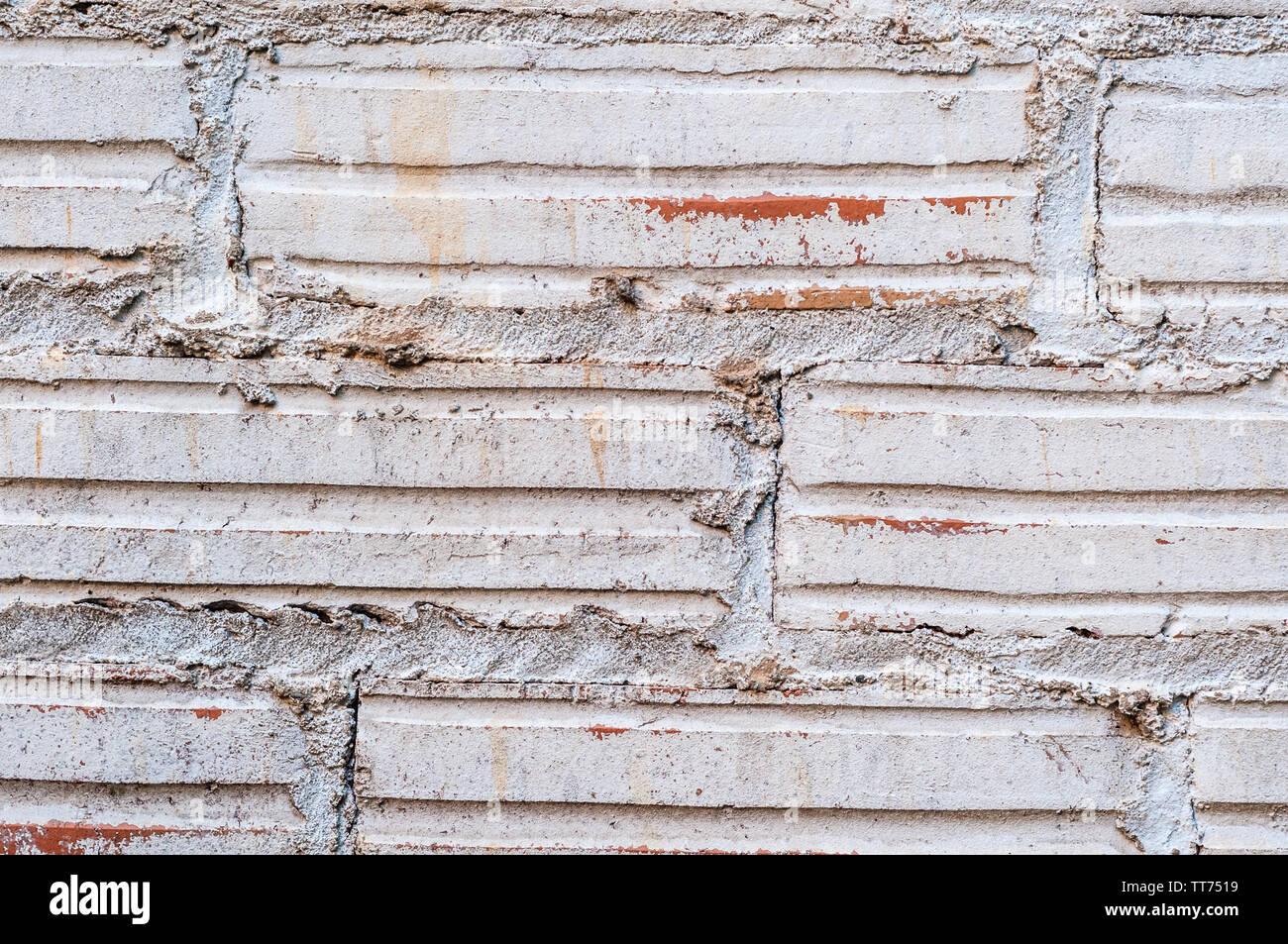 brick wall, painted wall, white Stock Photo