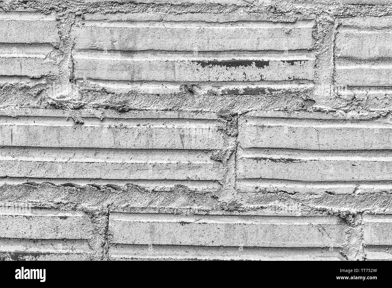 brick wall, painted wall, white Stock Photo