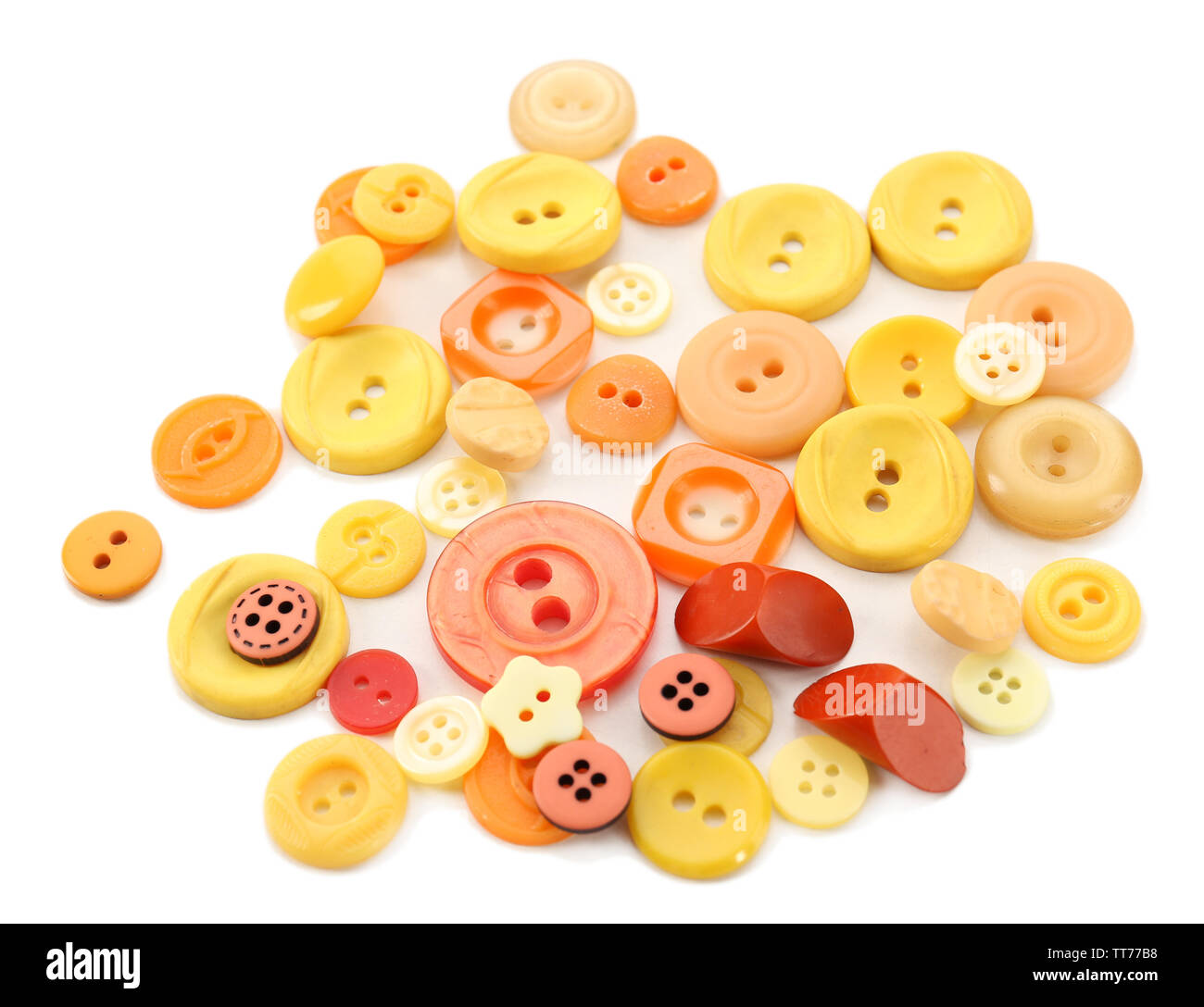 Colorful sewing buttons isolated on white Stock Photo - Alamy
