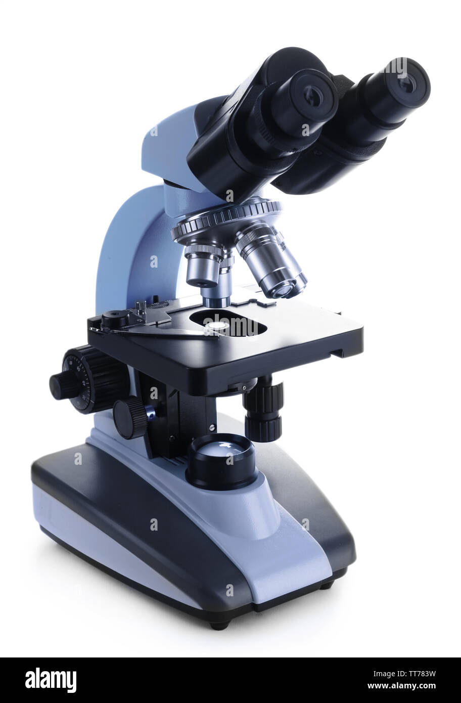 Microscope isolated on white Stock Photo - Alamy