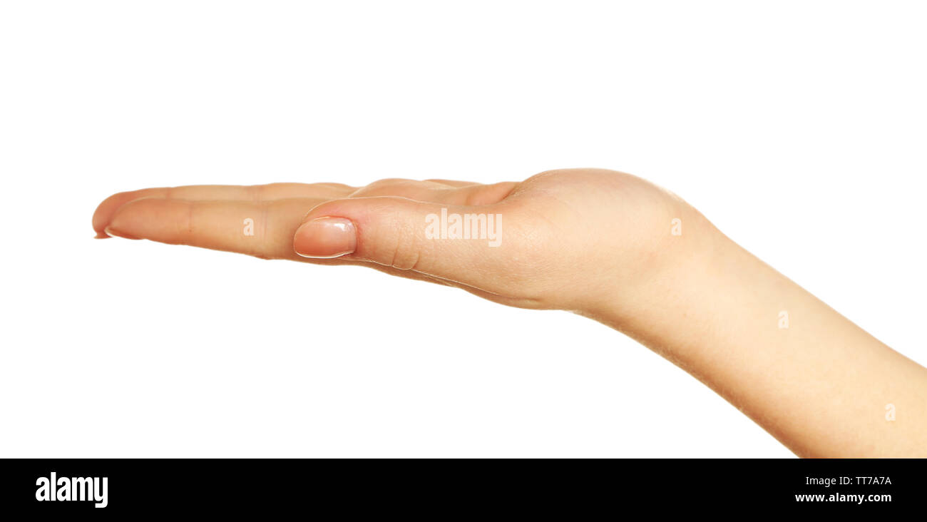 Female hand isolated on white Stock Photo - Alamy