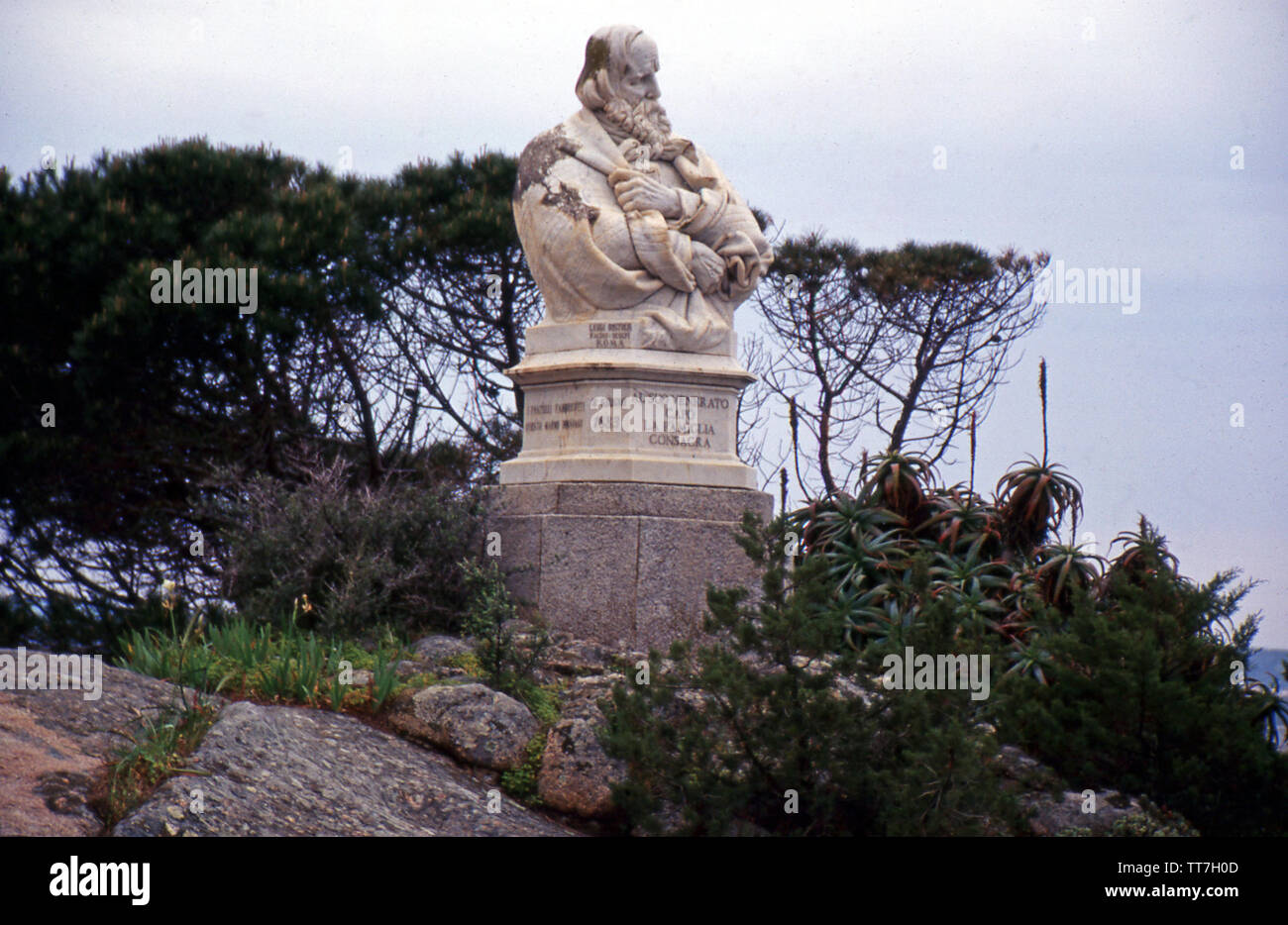 Caprera Island, sardinia. Giuseppe garibaldi memorial (scanned from Kodak Ektachrome VS) Stock Photo