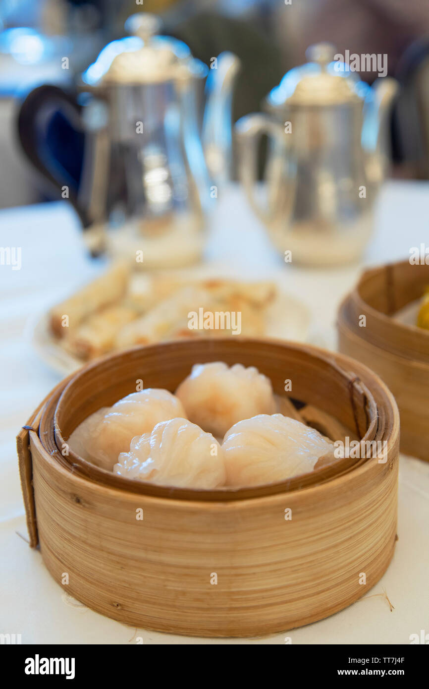 Shanghai dumplings at Maxim’s Palace dim sum restaurant, Central, Hong