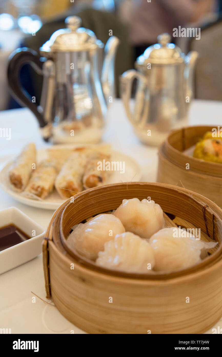 Shanghai dumplings at Maxim’s Palace dim sum restaurant, Central, Hong
