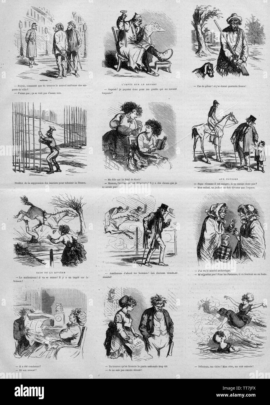 REVUE COMIQUE DU MOIS,PAR CHAM.1871 Stock Photo - Alamy